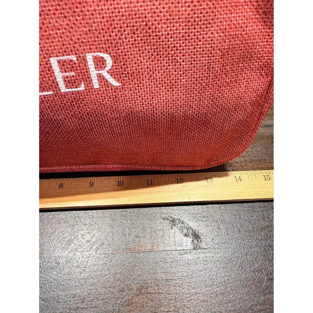 Rigby‎ and Peller Red Canvas Travel Toiletry Makeup Bag Organizer Pouch